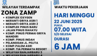Perbaikan Pipa Bocor, PTAM Intan Banjar Umumkan Sejumlah Wilayah Banjarbaru Terdampak Sementara